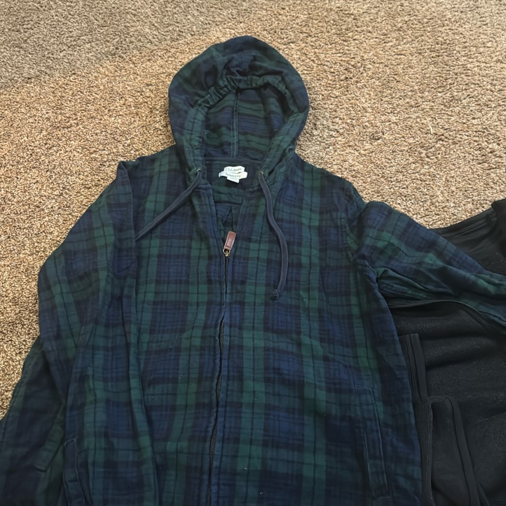 LL bean M women’s flannel hoodie